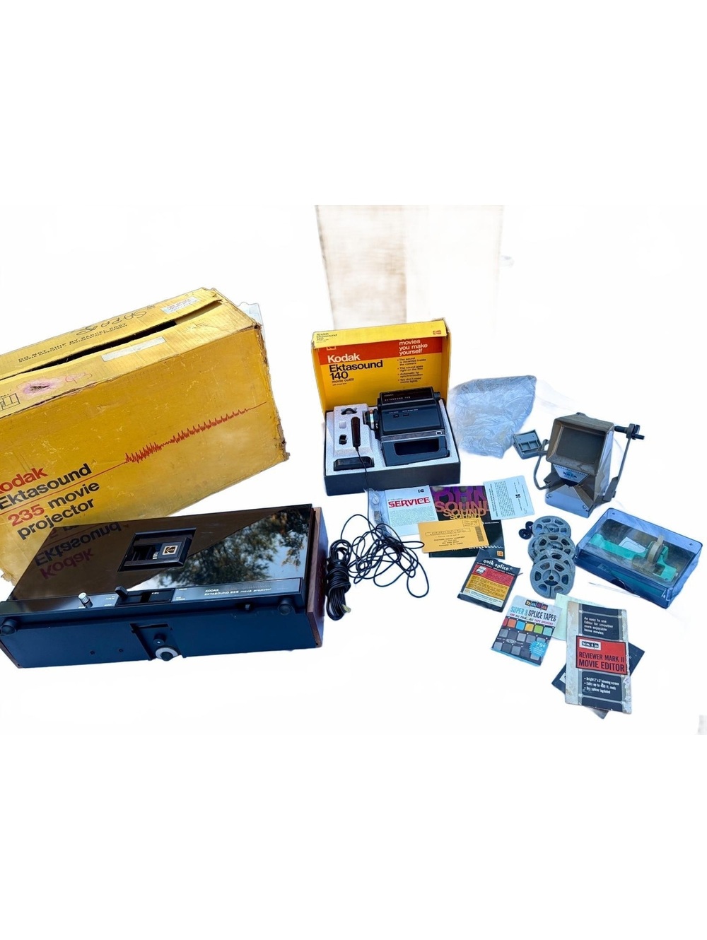 Vintage Kodak Ektasound 140 Camera 235 Projector Baia Editor Super 8 Movie Lot